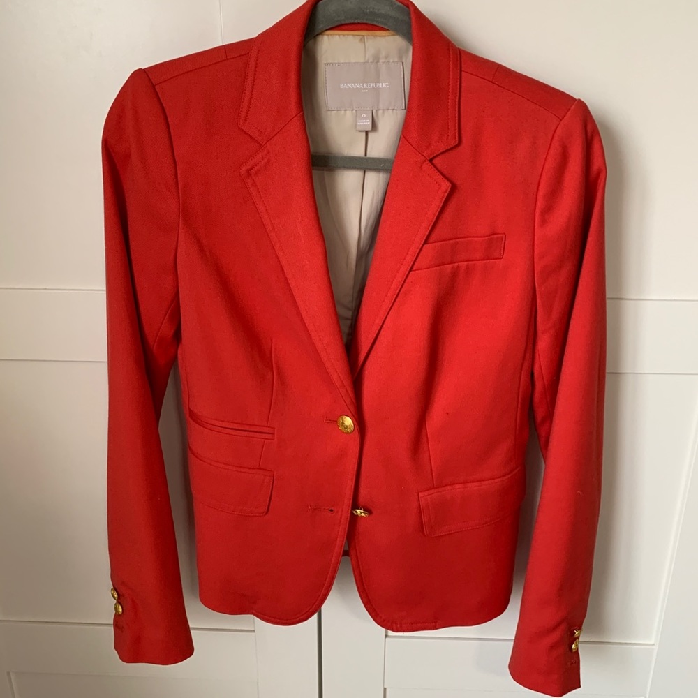 Banana Republic Tomato Orange/Red Blazer